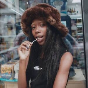 Boiler Room faux fur bucket hat